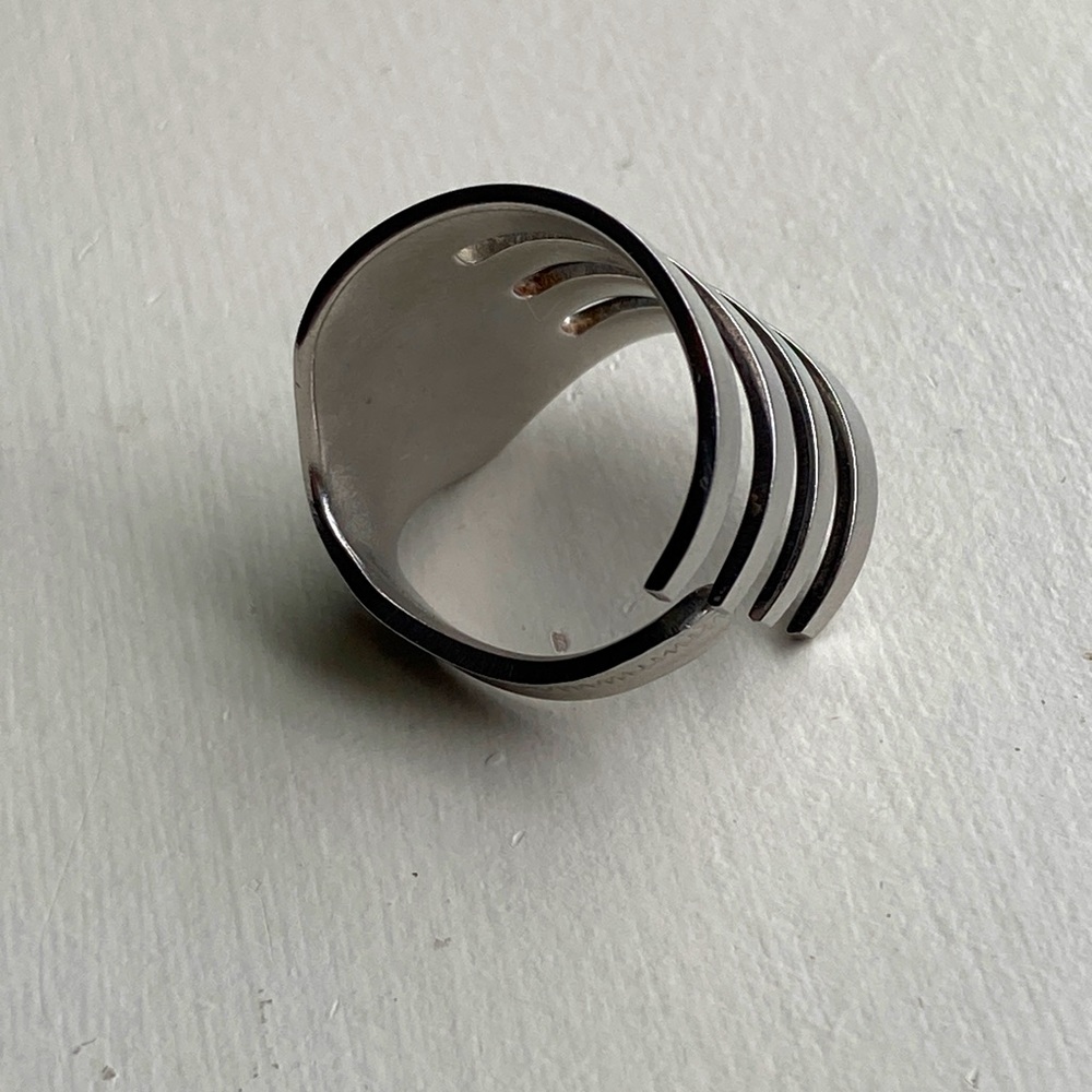 Handmade fork ring, size 7 - Picture 2 of 6
